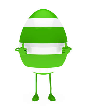 green withe easter egg figure show topの写真素材
