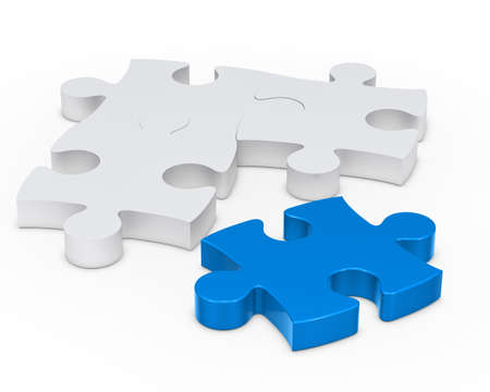 puzzle jisaw sign with one blue outの写真素材