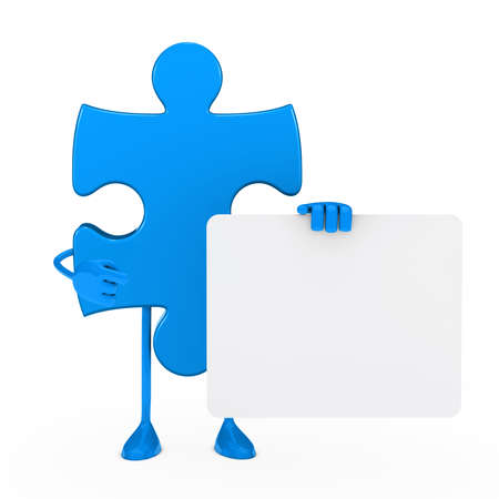 blue puzzle figure thumbs up white backgroundの写真素材