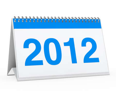 blue year calendar 2012 on white background