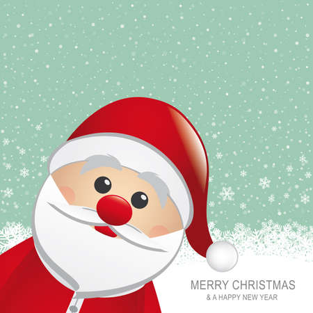 santa red hat snow snowflake snow backgroundのイラスト素材