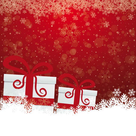 gift snowflake snow stars red white backgroundのイラスト素材