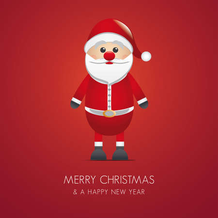 santa claus merry christmas type red backgroundのイラスト素材