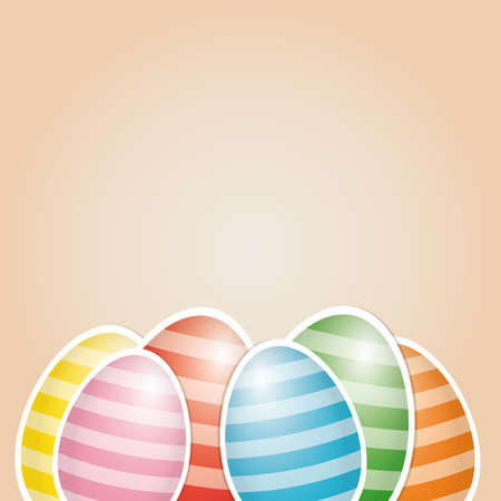colorful white striped easter eggs card backgroundのイラスト素材