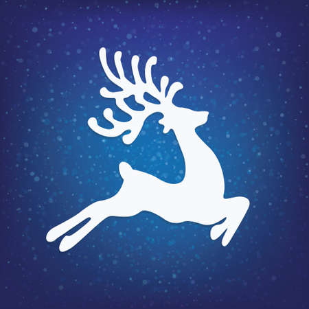 reindeer winter background stars and snowのイラスト素材