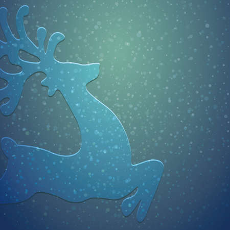 reindeer winter background stars and snowのイラスト素材