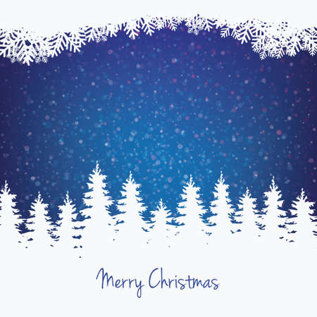 winter illustration tree stars and snowのイラスト素材