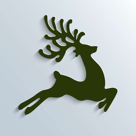 green reindeer fly illustrationのイラスト素材