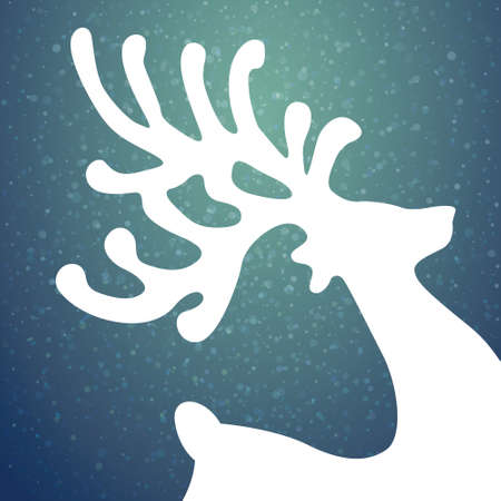 reindeer winter illustration stars and snowのイラスト素材