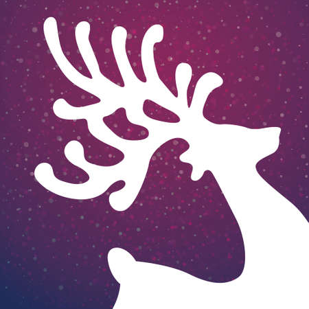 reindeer winter illustration stars and snowのイラスト素材