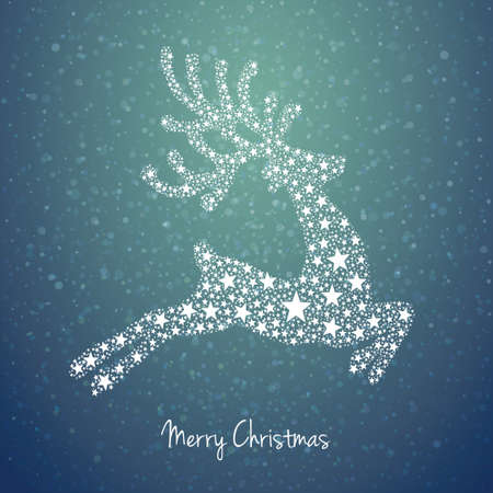 stars reindeer winter illustrationのイラスト素材