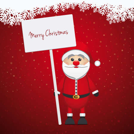 santa claus hold sign merry christmasのイラスト素材