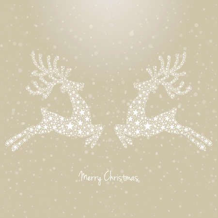 stars reindeer snowy backgroundのイラスト素材