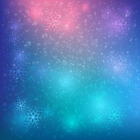 colorful snow and stars backgroundのイラスト素材
