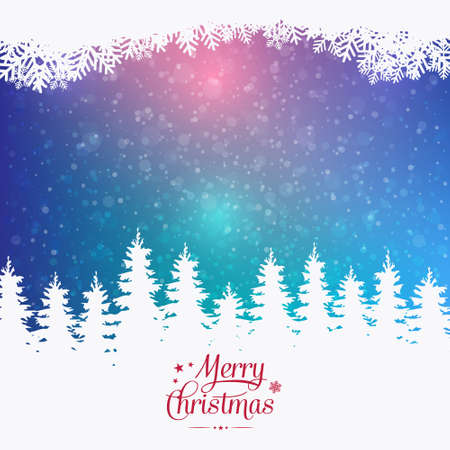 merry christmas colorful winter snowy backgroundのイラスト素材