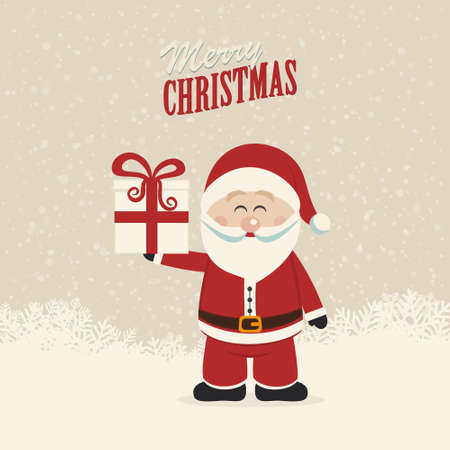 santa claus hold christmas giftのイラスト素材