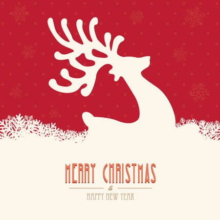 reindeer merry christmasのイラスト素材