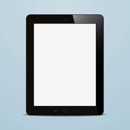 tablet computer with blank screen on blue backgroundのイラスト素材