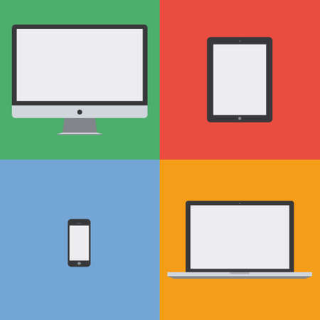 flat design device colorfulのイラスト素材
