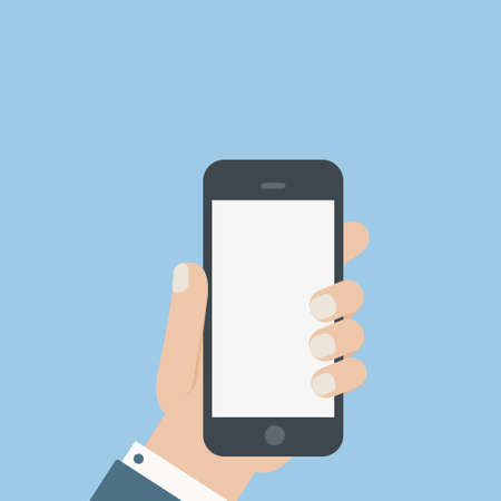 flat blank phone hold in handのイラスト素材