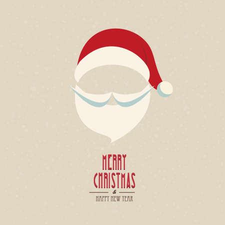 santa hat and beard snowy winter backgroundのイラスト素材