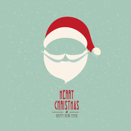 santa hat and beard snowy winter backgroundのイラスト素材