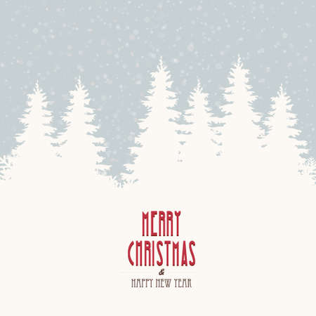 merry christmas vintage winter landscapeのイラスト素材