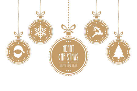 christmas ball gold isolated backgroundのイラスト素材