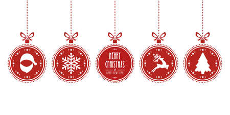 christmas balls hanging red isolated background christmas balls hanging red isolated background