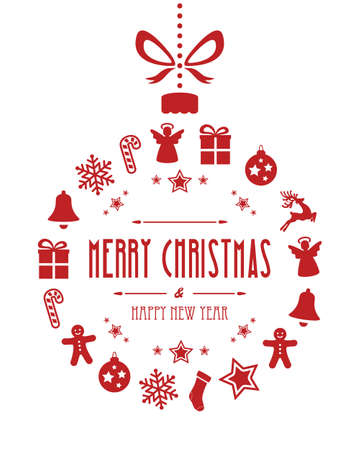 christmas ball ornaments red isolated backgroundのイラスト素材