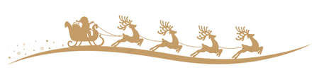 santa claus reindeer sleigh isolated backgroundのイラスト素材