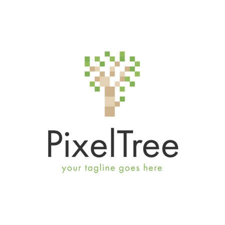 Pixel Tree Templateのイラスト素材