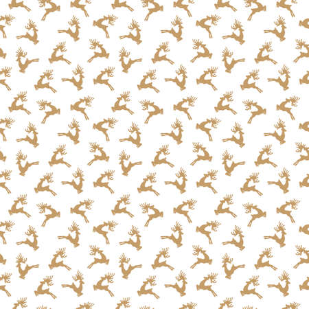 gold white reindeer pattern backgroundのイラスト素材