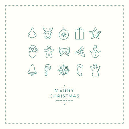 merry christmas minimal cardのイラスト素材