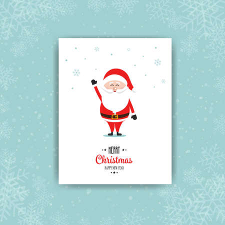 santa claus card wave happy snow winter landscapeのイラスト素材
