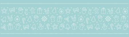 christmas icon elements border ice blue background