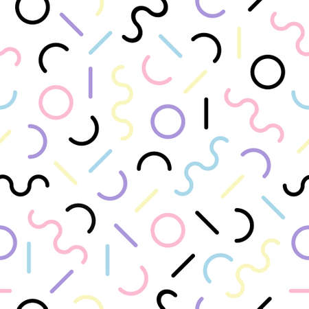Colorful seamless pattern memphis style backgroundのイラスト素材