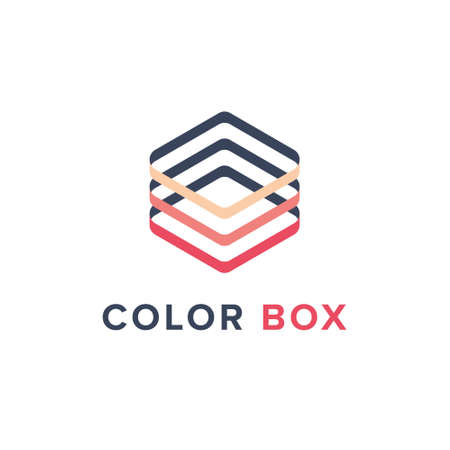 Color Box Geometric Logo Template.のイラスト素材