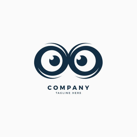 Owl Eyes Logo Design Templateのイラスト素材