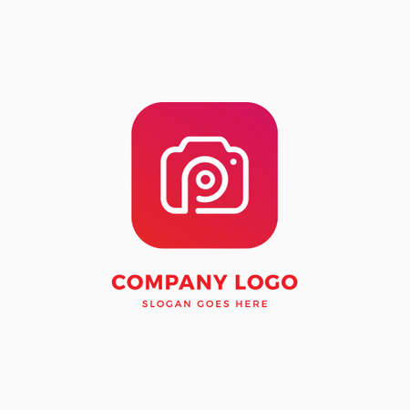 Photo Cam P Letter Logo Design Template