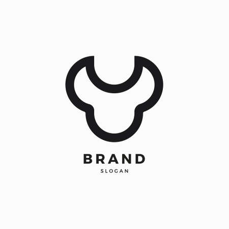 Bull icon design template illustration on white background.のイラスト素材