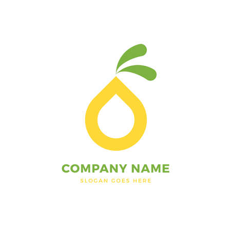 Fresh Lemon Fruits Logo Designのイラスト素材