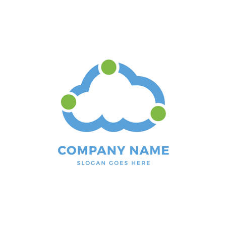 Cloud dots vector logo design template. abstract logotype concept element sign shape.のイラスト素材