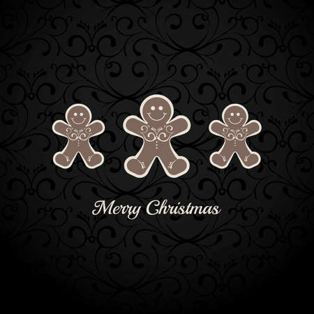 Christmas Card with Gingerbread and Greetings.のイラスト素材