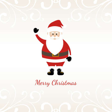 Cute Santa Claus cartoon christmas greeting vector card backgroundのイラスト素材