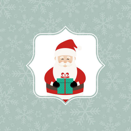 Santa Claus cute cartoon set christmas greeting card backgroundのイラスト素材