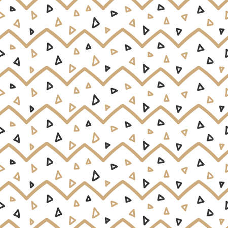 Christmas seamless pattern with triangles isolated white backgroundのイラスト素材