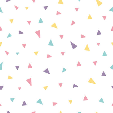 Memphis seamless pattern design with triangle confetti isolated white backgroundのイラスト素材