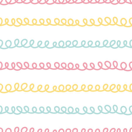 Memphis seamless pattern design with curly linesのイラスト素材