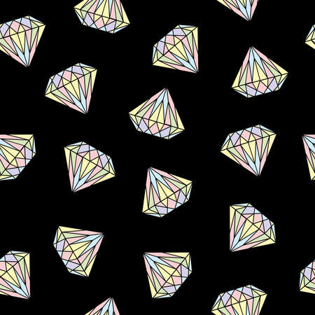 Seamless pattern background with diamond black backgroundのイラスト素材